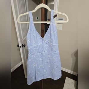 Aerie Light Blue Floral Mini Dress
